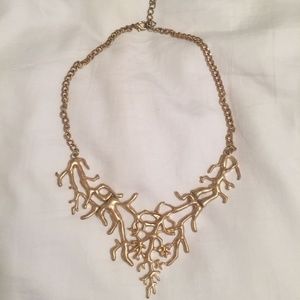 J.Crew gold coral adjustable bib necklace